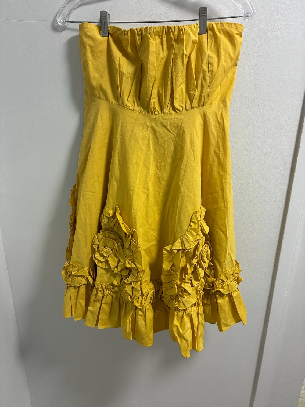 Ryu yellow strapless minidress